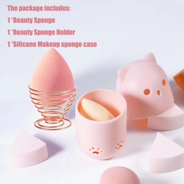 Makeup Sponge Blender Travel Case,(Pink & Purple) - Image 2