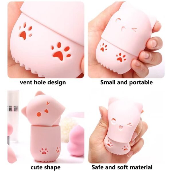 Makeup Sponge Blender Travel Case,(Pink & Purple) - Image 8
