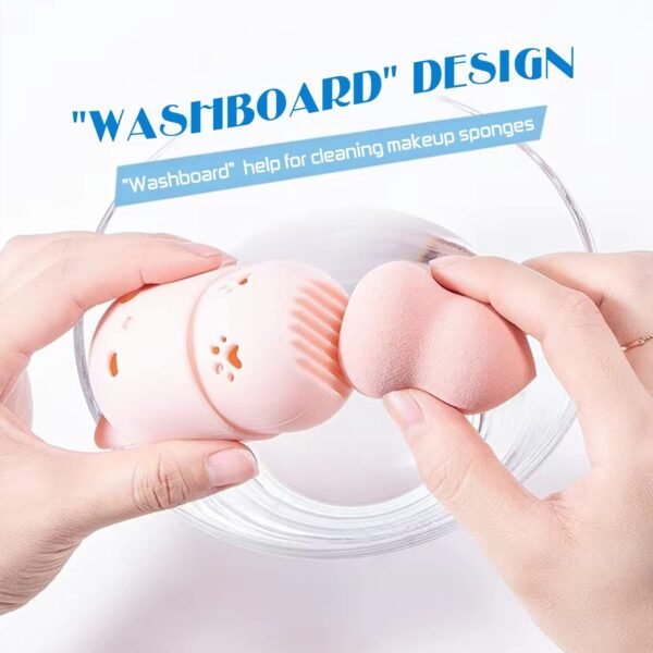 Makeup Sponge Blender Travel Case,(Pink & Purple) - Image 7
