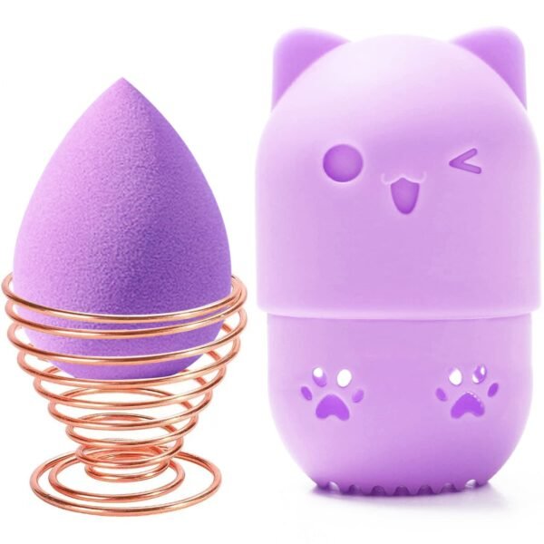 Makeup Sponge Blender Travel Case,(Pink & Purple) - Image 9