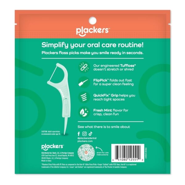 Plackers Micro Line Dental Floss Picks, Fold-Out FlipPick, Tuffloss, - Image 2