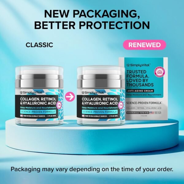 SimplyVital Collagen, Retinol & Hyaluronic Acid Cream - Image 4