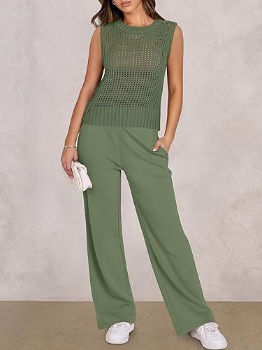 ANRABESS Women 2 Piece Summer Outfits 2025 Crochet - Image 4