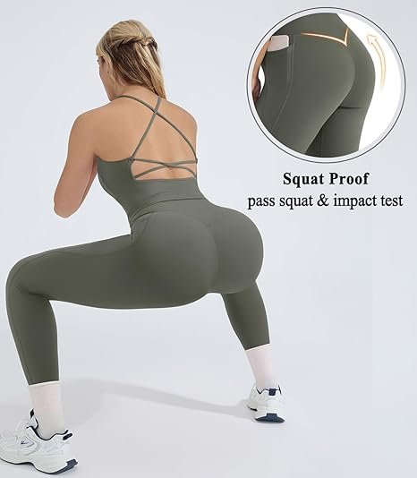 OMKAGI 2 Piece Workout Sets for Women Padded