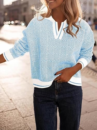 Saodimallsu Womens Fall Sweaters Tops Lapel - Image 8