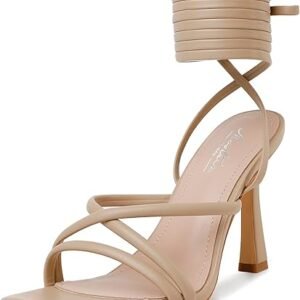 Mostrin Womens Sandals Strappy Heels for Women Lace Up Square