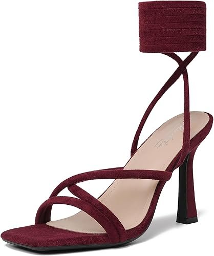 Mostrin Womens Sandals Strappy Heels for Women Lace Up Square - Image 6