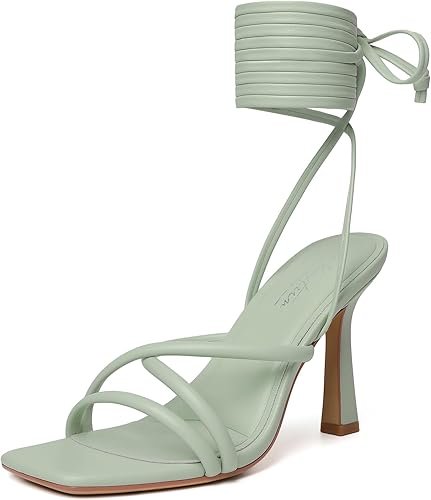 Mostrin Womens Sandals Strappy Heels for Women Lace Up Square - Image 4