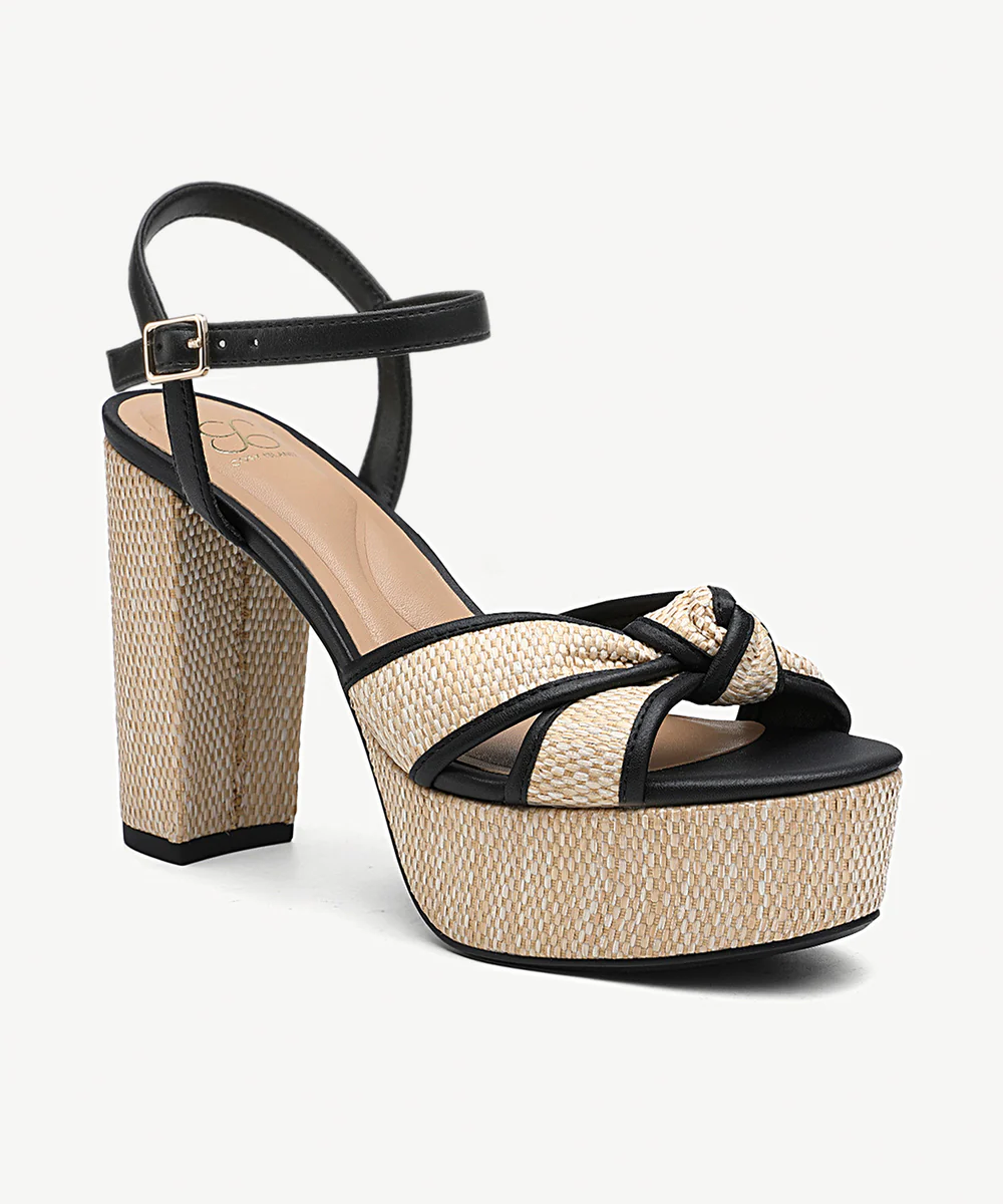 Elegance Raffia Platform Sandals
