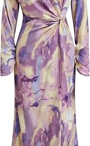 CIDER Maxi Dress Abstract Print Illusion Crew Neck