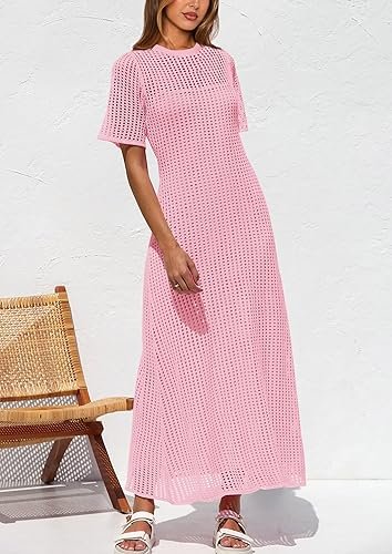 PRETTYGARDEN Womens Eyelet Cover Up Dress 2025