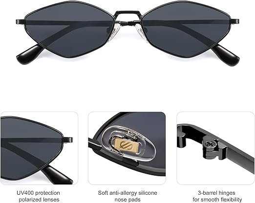 SOJOS Retro Small Polarized Sunglasses Womens