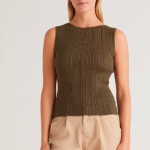 Cotton Cashmere Ribbed Tank