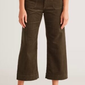 Organic Stretch Corduroy Cropped Wide Leg Pants