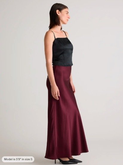100% Washable Silk Maxi Skirt