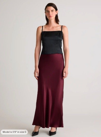 100% Washable Silk Maxi Skirt