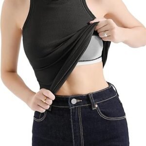 SUUKSESS Women Padded Cotton Ribbed Tank Tops