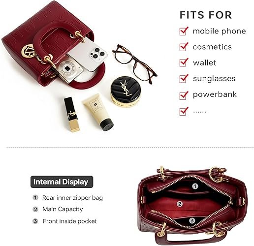 Genuine Leather Handbag for Women,Ladies Top Handle - Image 4