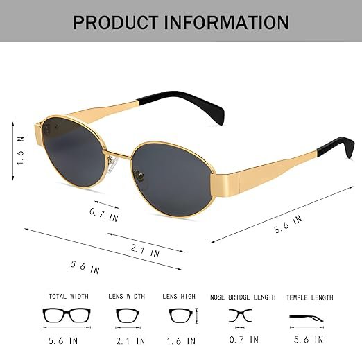 BUTABY Retro Oval Sunglasses for Women Men Designer - Image 6