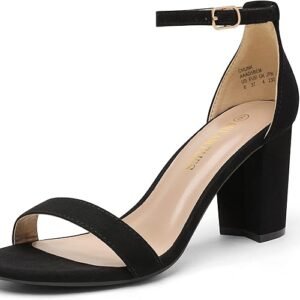 DREAM PAIRS Women's Chunk Low Heel Pump Sandals