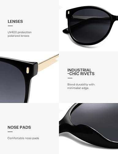 Round Polarized Sunglasses for Women Oversized