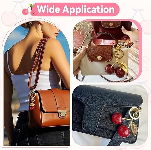 Cherry Bag Charm Cute Key Chains Cherry Purse