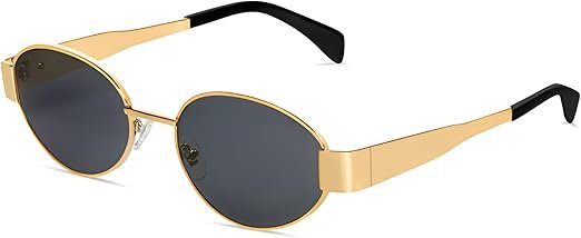 BUTABY Retro Oval Sunglasses for Women Men Designer