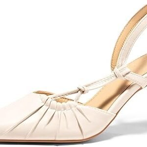 Coutgo Womens Slingback Kitten Heels Closed