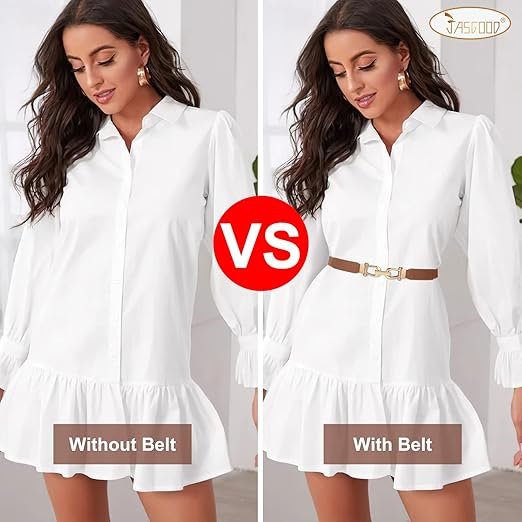 JASGOOD Women Stretchy Waist Belt Retro Elastic