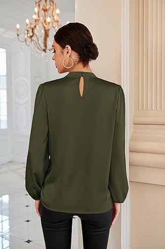 GRACE KARIN Women's Long Sleeve Satin Blouse - Image 5