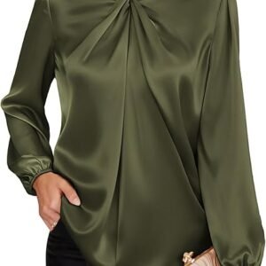 GRACE KARIN Women's Long Sleeve Satin Blouse