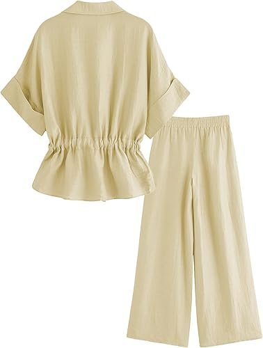 Mingzhu Women's 2 Piece Outfits Short Sleeve - Image 3