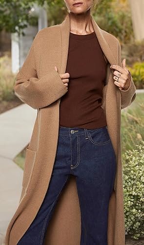 Womens Long Sleeve Maxi Cardigan Open Front Oversized